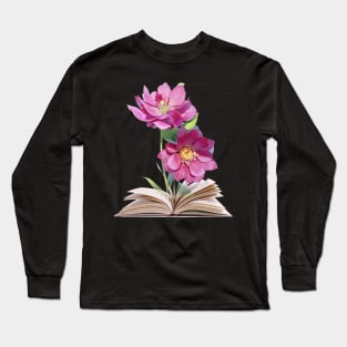 Book Of Flower, Flower Book, Flower And Book Long Sleeve T-Shirt